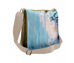 Beach Theme Elements Photo Messenger Bag