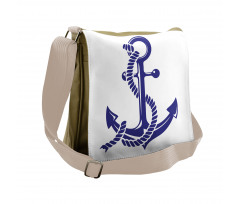 Nautical Rope and Anchor Messenger Bag