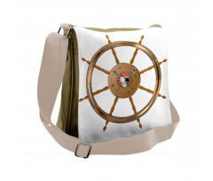 Pirate Sea Ship Wheel Messenger Bag