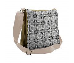 Concentric Shapes Squares Messenger Bag