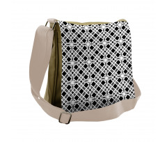 Monotone Vintage Squares Messenger Bag