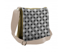 Gingham Inspired Pattern Messenger Bag