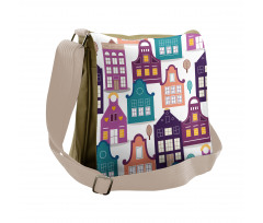 Traditional Houses Trees Messenger Bag