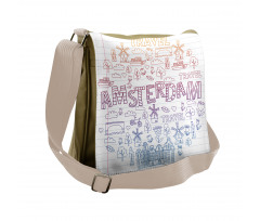 Doodle Style Elements Messenger Bag