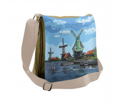 Cartoon Style Windmill Messenger Bag