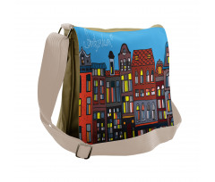 Graphic Colorful Houses Messenger Bag