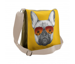 Funny Pet in Sunglasses Messenger Bag