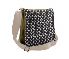 Monotone Peony Shapes Messenger Bag