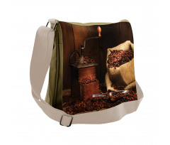 Grinder Beans in Burlap Sack Messenger Bag