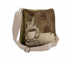 Grunge Style Cup and Beans Messenger Bag