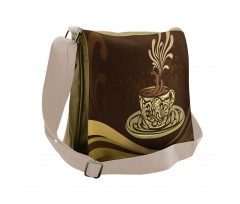 Ornamental Coffee Mug Design Messenger Bag