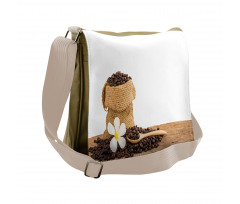 Spoon Flower and Burlap Sack Messenger Bag