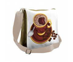 Cappuccino Spoon and Beans Messenger Bag