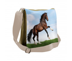 Horse Pacing on Grass Messenger Bag