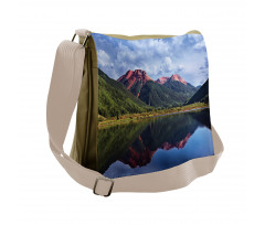 Red Iron Peaks on Lake Messenger Bag