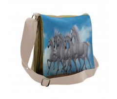 Digital Animal Herd Running Messenger Bag