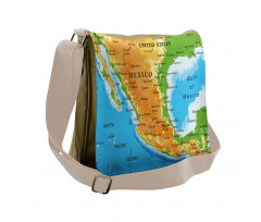 Detailed Map of Mexico Oceans Messenger Bag