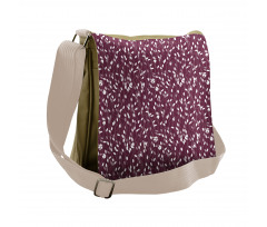 Dotted Lines Abstract Leaves Messenger Bag