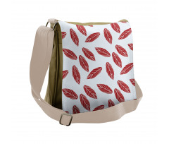 Modern Abstract Leaf Motif Messenger Bag