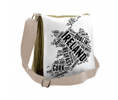 Modern City Names Theme Messenger Bag