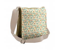 Watercolor Style Rose Flower Messenger Bag