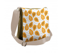 Papaya and Seeds Art Messenger Bag