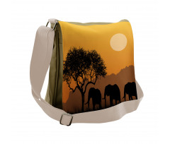 African Silhouette Nature Messenger Bag