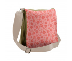 Romantic Simplistic Flowers Messenger Bag