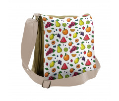 Grapes Kiwi Orange Lemon Messenger Bag