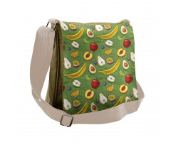 Avocado Apples Banana Lime Messenger Bag