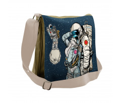 Romantic Couple in Space Messenger Bag