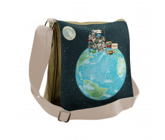 Spaceman Asking for Help Messenger Bag