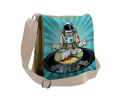 Funny Spaceman Doing Yoga Messenger Bag