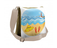 Minimal Doodle Ocean Messenger Bag