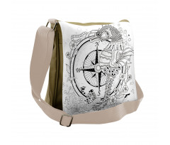 Seahorse Compass Messenger Bag