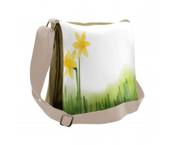 Daffodils with Grass Messenger Bag