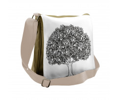 Engraved Style Apple Tree Messenger Bag