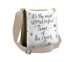 Christmas Cheer Typography Messenger Bag