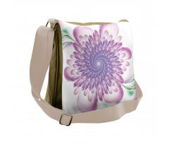 Floral Harmonic Spirals Messenger Bag