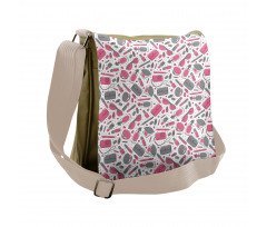 Lipstick Purse Powder Dots Messenger Bag