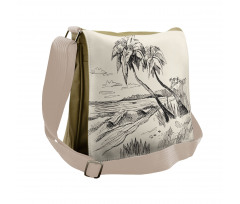 Tropical Beach Sketch Messenger Bag