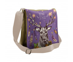 Wild Rein Deer Hand Drawn Messenger Bag