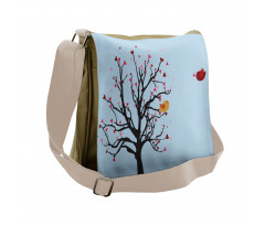 Tree Blossom Love Birds Art Messenger Bag