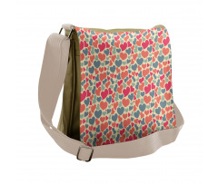 Colorful Hearts Motifs Art Messenger Bag