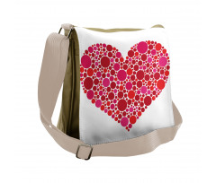 Dots Hearts Romantic Motif Messenger Bag