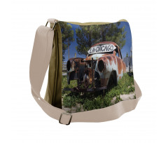 Old Abandoned Car USA Messenger Bag