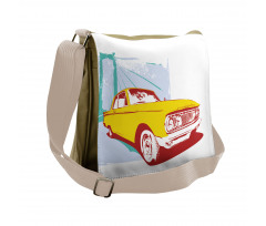 Old Car Grunge Artwork Messenger Bag