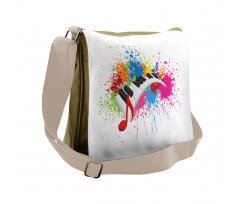 Paint Splatter Keyboard Fun Messenger Bag