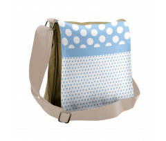 Baby Blue Polka Dots Messenger Bag