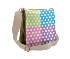 Polka Dots Patchwork Messenger Bag